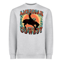 Heather Grey American cowboy Heavyweight Sweatshirt - FaDigitalArtStudio