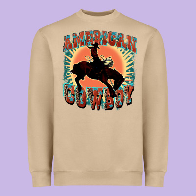 American Cowboy Heavyweight Sweatshirt Designed By Fadigitalartstudio