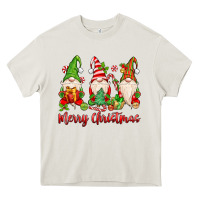 Cream merry christmas gnomes Heavy Core Tee - MaliasSmallBusiness