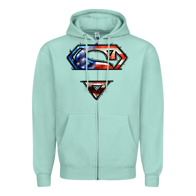Super American Flag Logo Zipper Hoodie by LillyAllenDesigns | Teevron