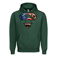 Sports Green super american flag logo Zipper Hoodie - LillyAllenDesigns