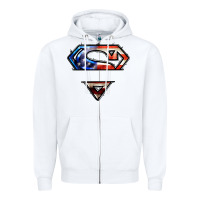 White super american flag logo Zipper Hoodie - LillyAllenDesigns