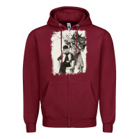 Burgundy faker 2 Zipper Hoodie - tuanDangUi