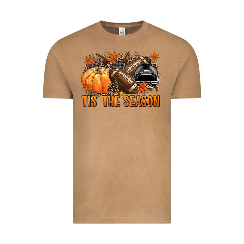 Tis' The Season Football Black Helmet Vintage Tee by NancyCooperArtShop | Teevron