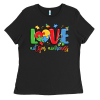 Black love autism awareness Ladies Tee - LillyAllenDesigns