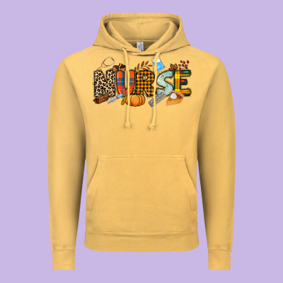 Fall Nurse Vintage Hoodie Designed By Nancycooperartshop