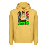 Antique Gold happy birthday jesus Premium Hoodie - FaDigitalArtStudio