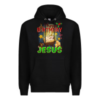 Black happy birthday jesus Premium Hoodie - FaDigitalArtStudio