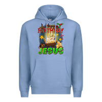 Colony Blue happy birthday jesus Premium Hoodie - FaDigitalArtStudio