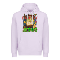 Lilac happy birthday jesus Premium Hoodie - FaDigitalArtStudio