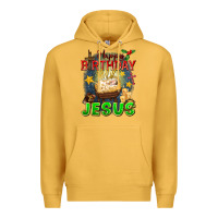 Mustard happy birthday jesus Premium Hoodie - FaDigitalArtStudio