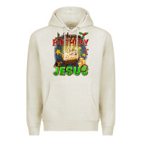 Oatmeal Heather happy birthday jesus Premium Hoodie - FaDigitalArtStudio