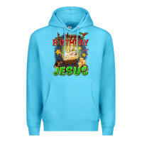 Ocean Blue happy birthday jesus Premium Hoodie - FaDigitalArtStudio