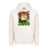 Pale Pink happy birthday jesus Premium Hoodie - FaDigitalArtStudio