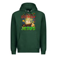 Sports Green happy birthday jesus Premium Hoodie - FaDigitalArtStudio