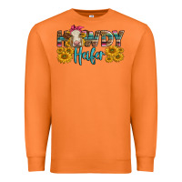 Carrot Western Howdy Heifer With Charolais Cow Premium Sweatshirt - LillyAllenDesigns