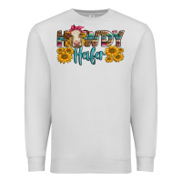 Dove Grey Western Howdy Heifer With Charolais Cow Premium Sweatshirt - LillyAllenDesigns