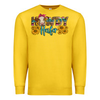 Lemon Western Howdy Heifer With Charolais Cow Premium Sweatshirt - LillyAllenDesigns
