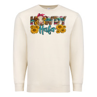 Sandshell Western Howdy Heifer With Charolais Cow Premium Sweatshirt - LillyAllenDesigns