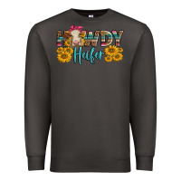 Smoke Western Howdy Heifer With Charolais Cow Premium Sweatshirt - LillyAllenDesigns
