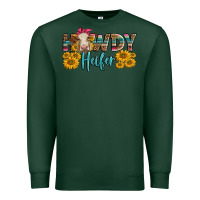 Sports Green Western Howdy Heifer With Charolais Cow Premium Sweatshirt - LillyAllenDesigns