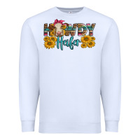 White Western Howdy Heifer With Charolais Cow Premium Sweatshirt - LillyAllenDesigns