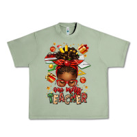 Oil Green one merry teacher afro messy bun Urban Heavy Tee - texasbilliewilder