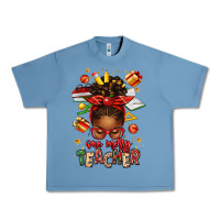 Pebble Blue one merry teacher afro messy bun Urban Heavy Tee - texasbilliewilder
