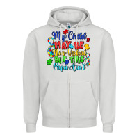 Dove Grey my child may be non verbal but this papa ain't Zipper Hoodie - LillyAllenDesigns