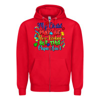 Red my child may be non verbal but this papa ain't Zipper Hoodie - LillyAllenDesigns