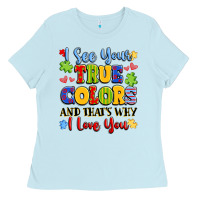 Baby Blue colorful love message Ladies Tee - LillyAllenDesigns
