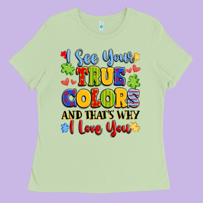 Colorful Love Message Ladies Tee Designed By Lillyallendesigns