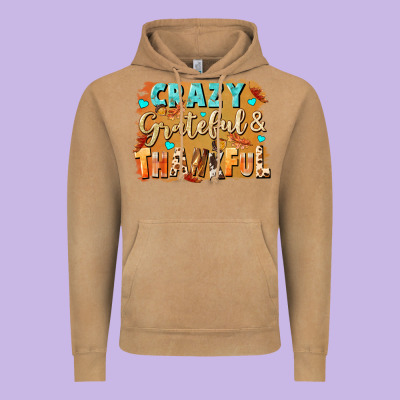 Crazy Grateful And Thankful Vintage Hoodie Designed By Nancycooperartshop