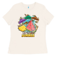 Sweet Summer Watermelon Pineapple Fruits Ladies Tee | Teevron