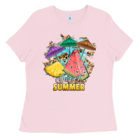 Bubblegum Pink sweet summer watermelon pineapple fruits Ladies Tee - RanaPortraitStore