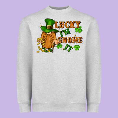 Lucky I'm Gnome It St. Patricks Day Heavyweight Sweatshirt Designed By Fadigitalartstudio