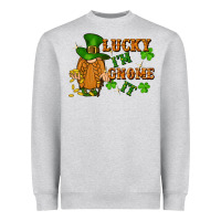 Heather Grey lucky i'm gnome it St. Patricks Day Heavyweight Sweatshirt - FaDigitalArtStudio