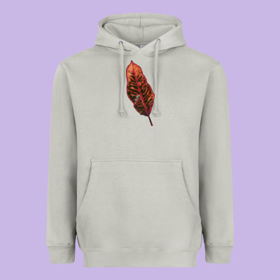 Croton Leaf Heavyweight Hoodie Designed By Lillyallendesigns