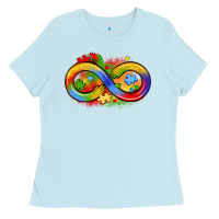 Baby Blue infinity symbol autism Ladies Tee - LillyAllenDesigns