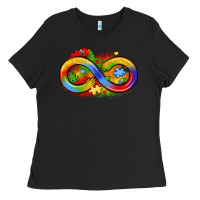 Black infinity symbol autism Ladies Tee - LillyAllenDesigns
