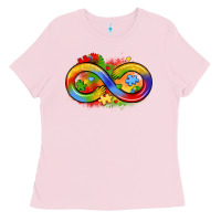 Bubblegum Pink infinity symbol autism Ladies Tee - LillyAllenDesigns