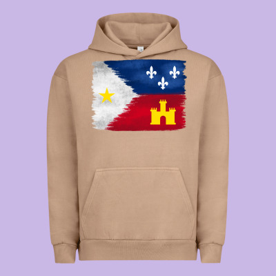 Louisiana Flag Background Urban Hoodie Designed By Barkaloodesign