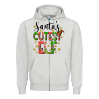 Dove Grey santas cutest elf Zipper Hoodie - CowhideDigitalArt