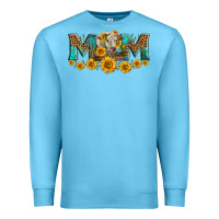 Ocean Blue charolais cow mom Premium Sweatshirt - LillyAllenDesigns