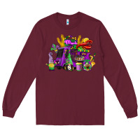 Burgundy mardi gras gnome truck Long Sleeve Tee - CowGirlArtShop