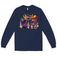 Navy mardi gras gnome truck Long Sleeve Tee - CowGirlArtShop