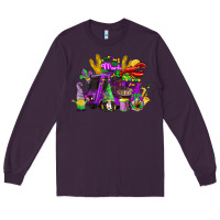Plum mardi gras gnome truck Long Sleeve Tee - CowGirlArtShop