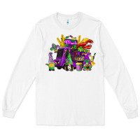 White mardi gras gnome truck Long Sleeve Tee - CowGirlArtShop