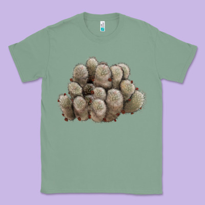 Brown Flowered Cactus Classic Tee Designed By Lillyallendesigns