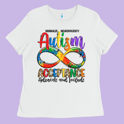 Autism Acceptance Ladies Tee Designed By Lillyallendesigns